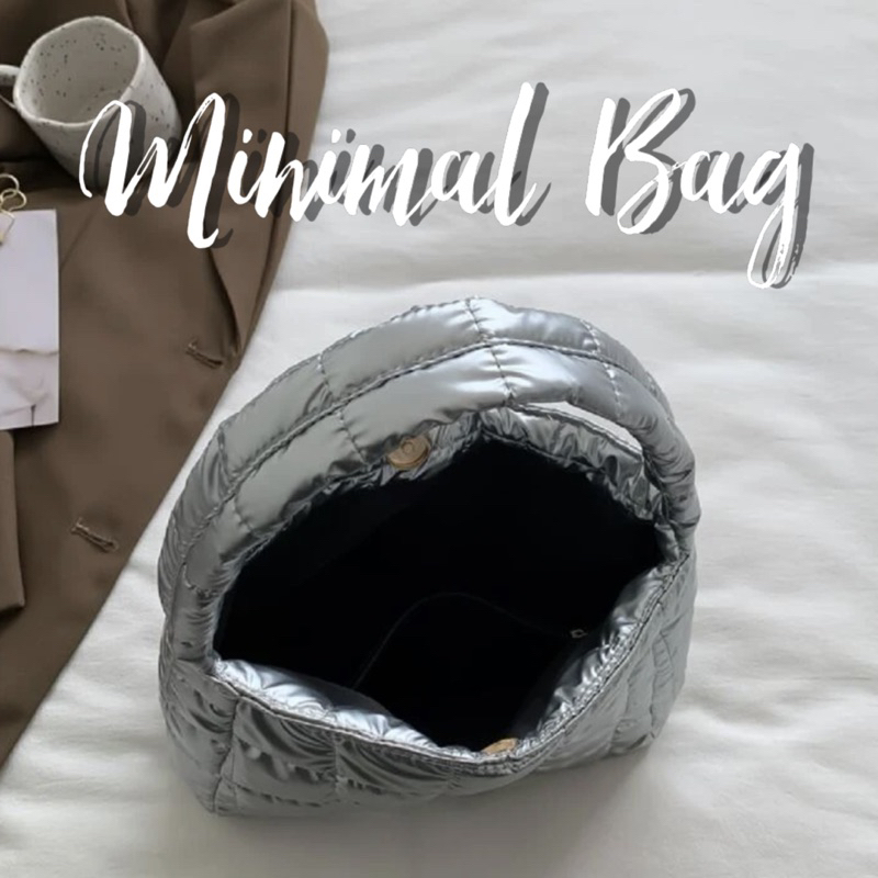 minimal-bag-กระเป๋าถือสีเงินเมทัลลิค-สายมินิมอล