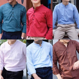 สินค้า เสื้อเชิ้ตคอจีน กระดุม4เม็ด พาสเทล ✨ oxford shirts เสื้อผ้าผู้ชาย