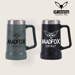 แก้วเบียร์MADFOX รุ่นใหม่ แก้วเก็บความเย็น MADFOX 700ml มีสีเขียว/สีดำ
