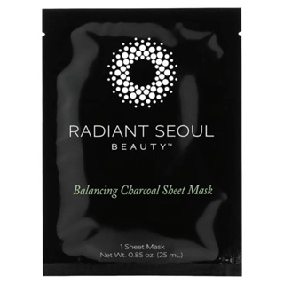 Radiant Seoul Balancing Charcoal Beauty Sheet Mask 1 Sheet Mask 0.85 oz 25 ml