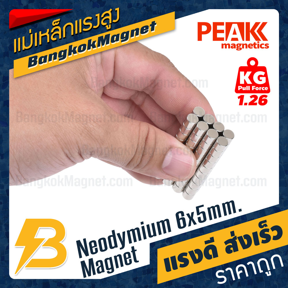 แม่เหล็กแรงสูง-6x5mm-นีโอไดเมียม-neodymium-magnet-แม่เหล็กทรงกระบอก-bk1514