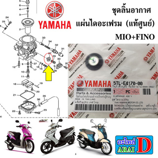 ชุดลิ้นอากาศ แผ่นไดอะเฟรม (แท้ศูนย์) YAMAHA MIO+FINO