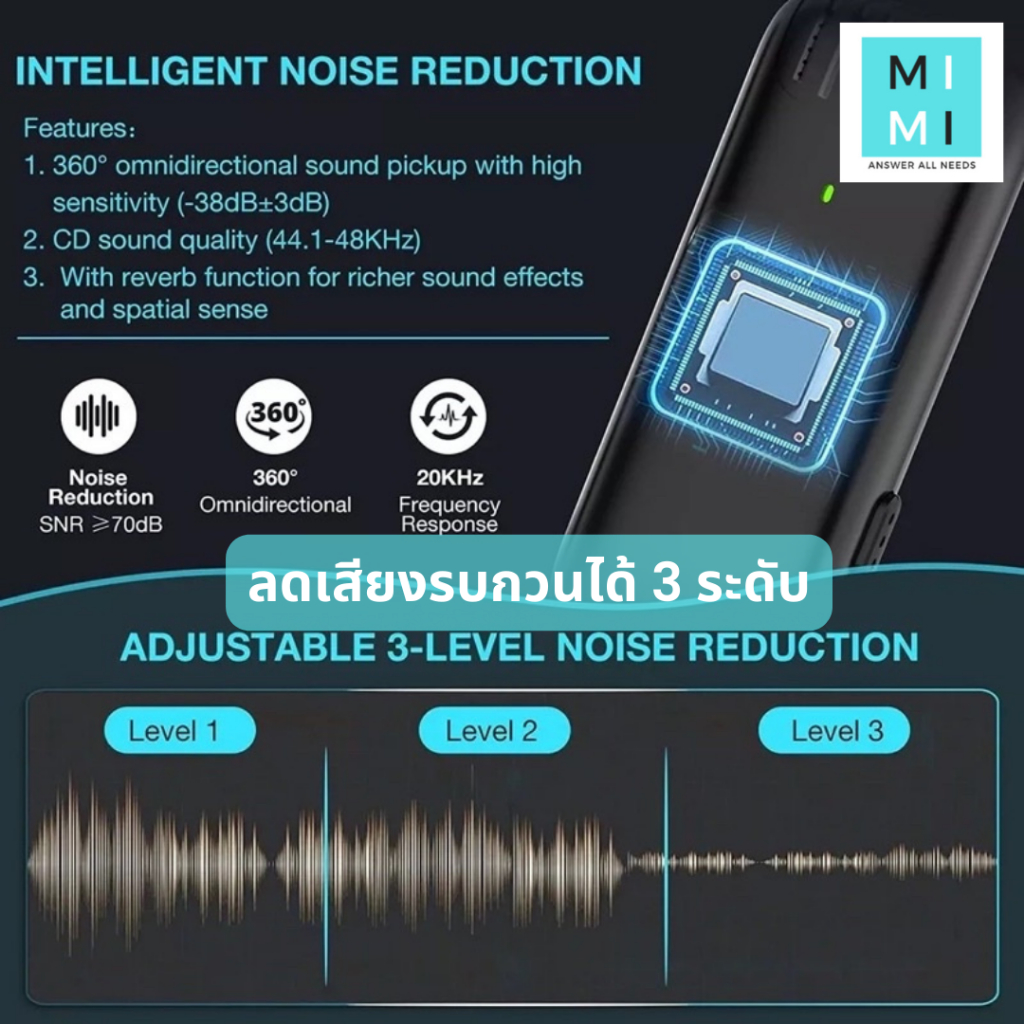 new-ไมโครโฟนไร้สาย-2-4ghz-พร้อมเคสชาร์จ-ไมค์บลูทูธ-ไมค์ไลฟ์สด-ลดเสียงรบกวน-wireless-microphone