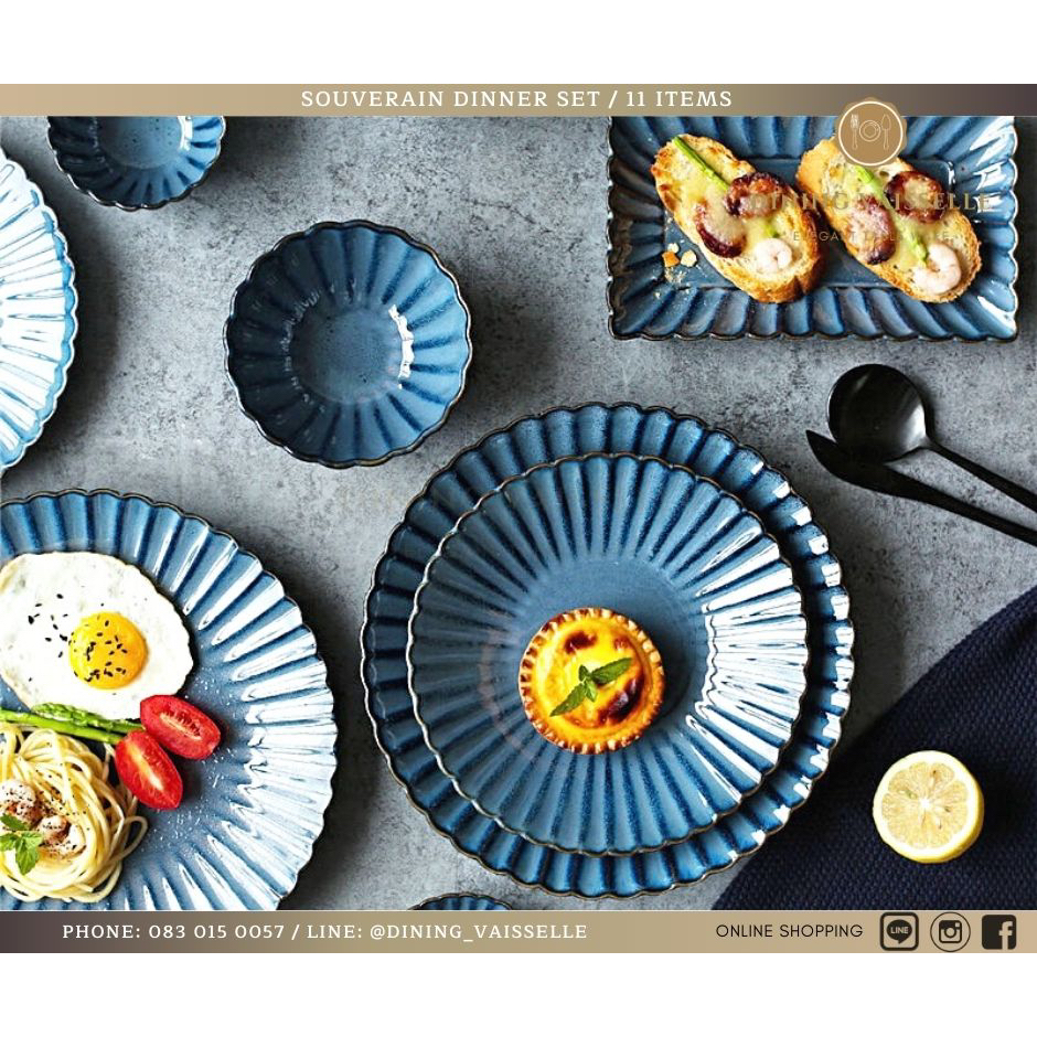 ชุดจานชาม-souverian-dinner-plate-set-หรูหรา-ดีไซน์ราชวงศ์ญี่ปุ่น-เนื้อporcelain-อุปกรณ์บนโต๊ะอาหาร