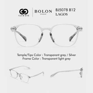 BOLON กรอบแว่นสายตา โบลอน LAGOS BJ5078 B12 สีเทาอ่อนใส [SS22 ของแท้ มีประกัน]