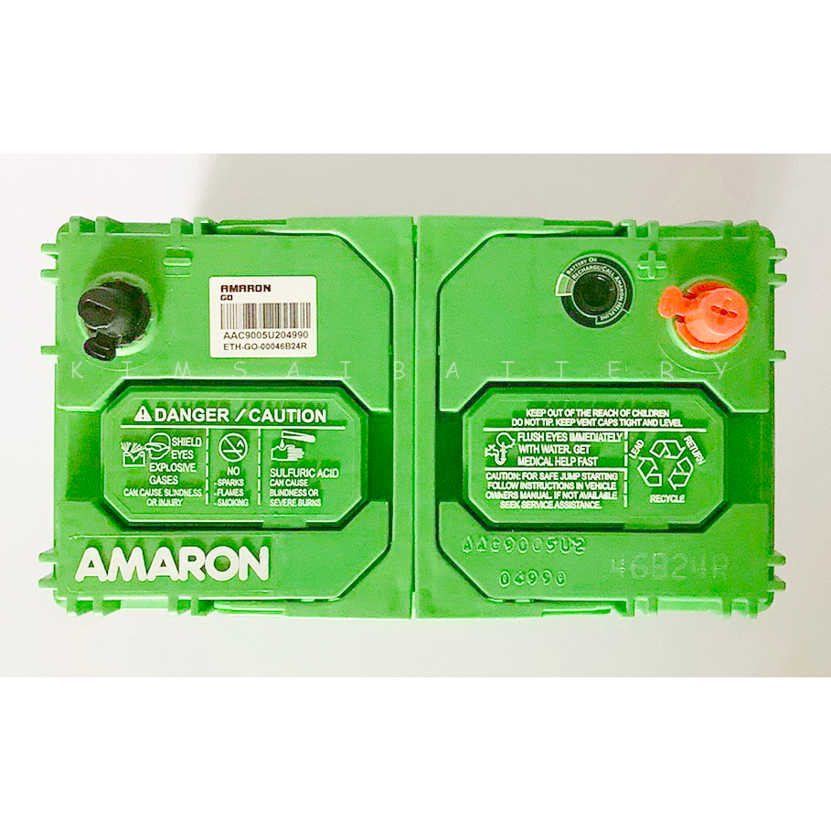 Amaron 46B24-GO /45Ah /330cca /ยxกxส=238x129x227 ม.ม. แบตเตอรี่เกรดสูง ...