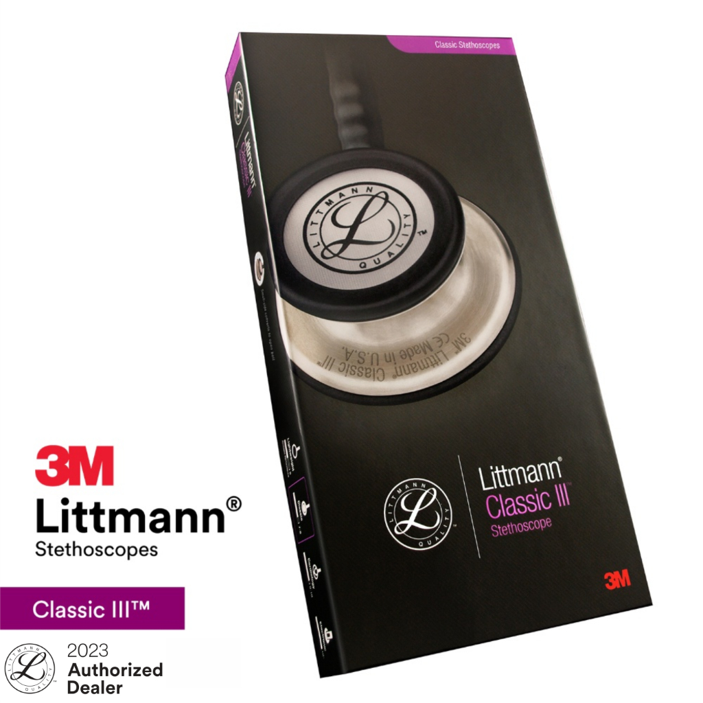 3m-littmann-classic-iii-27-inch-5868-burgundy-tube-black-finish-chestpiece-stainless-stem-amp-eartubes