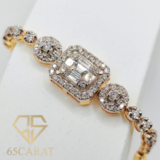 65Carat - กำไลข้อมือ  กำไลเพชรแท้ 0.70กะรัต เพชรเบลเยี่ยมคัท ราคาพิเศษจากโรงงาน ทองคำแท้9K