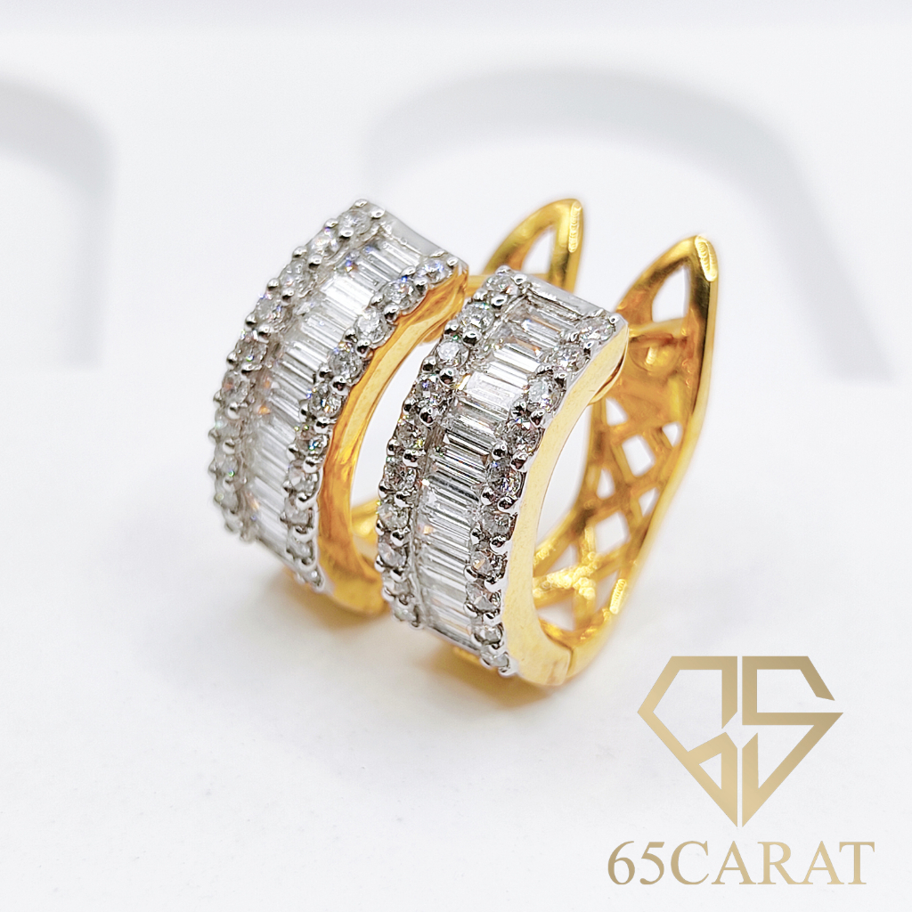 65carat-ต่างหูเพชรบาเก็ต-เพชรเบลเยี่ยมคัท1กะรัต-ต่างหูเพชรแท้น้ำ100