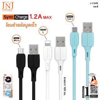 JNJ USB 2.1A สายชาร์จ สายชาร์จและซิงค์ข้อมูล 3in1 (Micro / Type C / L) รองรับ 2 ระบบ รุ่น J-C605 (คละสี) รับประกัน 1 ปี