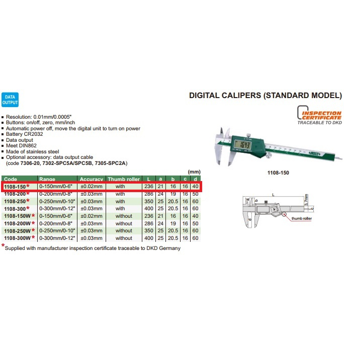 เวอร์เนียดิจิตอล-ขนาด-6นิ้ว-0-150mm-insize-รุ่น-1108-150-digital-calipers-standard-model