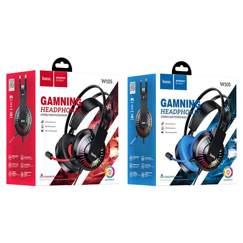 หูฟังครอบหูมีไมค์มีไฟรอบหู-hoco-headphones-w105-joyful-gaming-headset