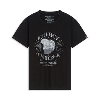 DAVIE JONES เสื้อยืดพิมพ์ลาย สีดำ Graphic Print T-Shirt in black TB0328BK