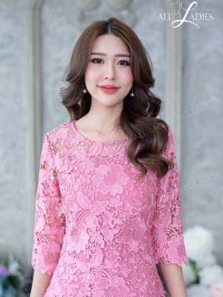 🎀 All Ladies 🎀 เดรสลูกไม้ Hiend chiffon เนื้องานดี คุณภาพคัดเกรด ราคาไม่ถึงพัน เดรสออกงาน ชุดออกงานสีชมพู งานสวยหรูหรา