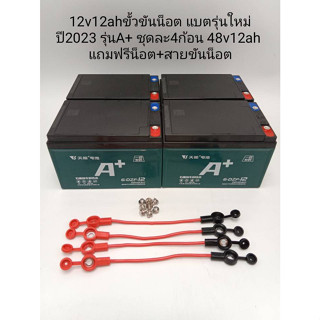 แบตเตอรี่รถไฟฟ้า2ล้อ/สกู๊ดเตอร์/จักรยาน ขนาด48V12Ah/ 48V15Ah แถม/ฟรีสายแบตเตอรชุดละจำนวน4ล