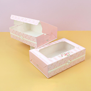 Boxjourney กล่องทรงแบน ลาย cottage pink rose 15x22x6.2 ซม. (20 ชิ้น/แพ็ค)