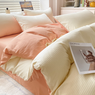 ชุดสี่ชิ้นวาฟเฟิล 1.8 ผ้าปูที่นอนผ้านวมหอพัก Four Seasons เครื่องนอนสิ่งทอภายในบ้าน