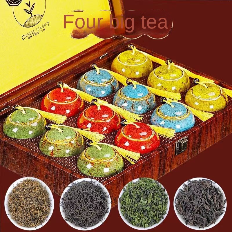 tieguanyin-jinjunmei-dahongpao-เกรดพิเศษชุดรวมกล่องของขวัญชาชาอู่หลงรสเข้มข้นชาของขวัญเทศกาล