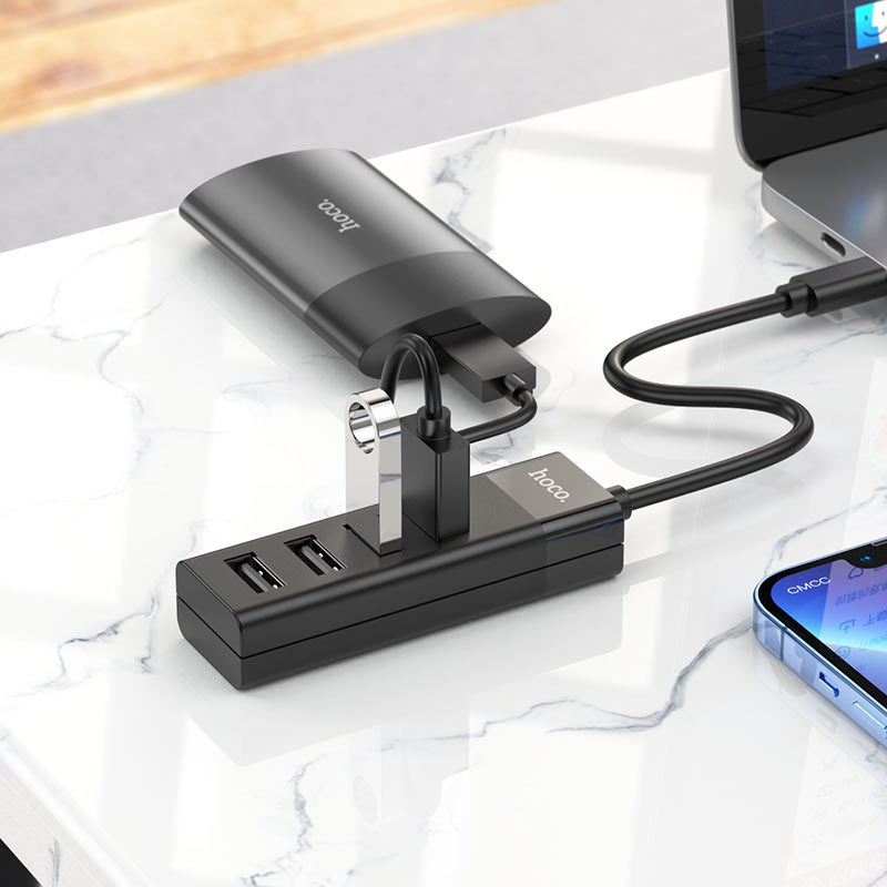 อุปกรณ์เพิ่มช่อง-hoco-usb-hub-4-in-1-hb25-easy-mix-usb-to-usb3-0-usb2-0-3