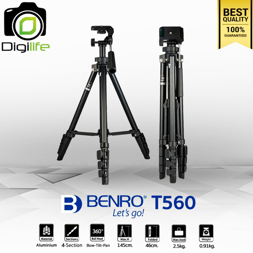 benro-tripod-t560-ขาตั้งกล้องน้ำหนักเบา-เหมากับกล้อง-dslr-มิลเรอร์เลส-คอมแพ็ค-กล้องวิดีโอ