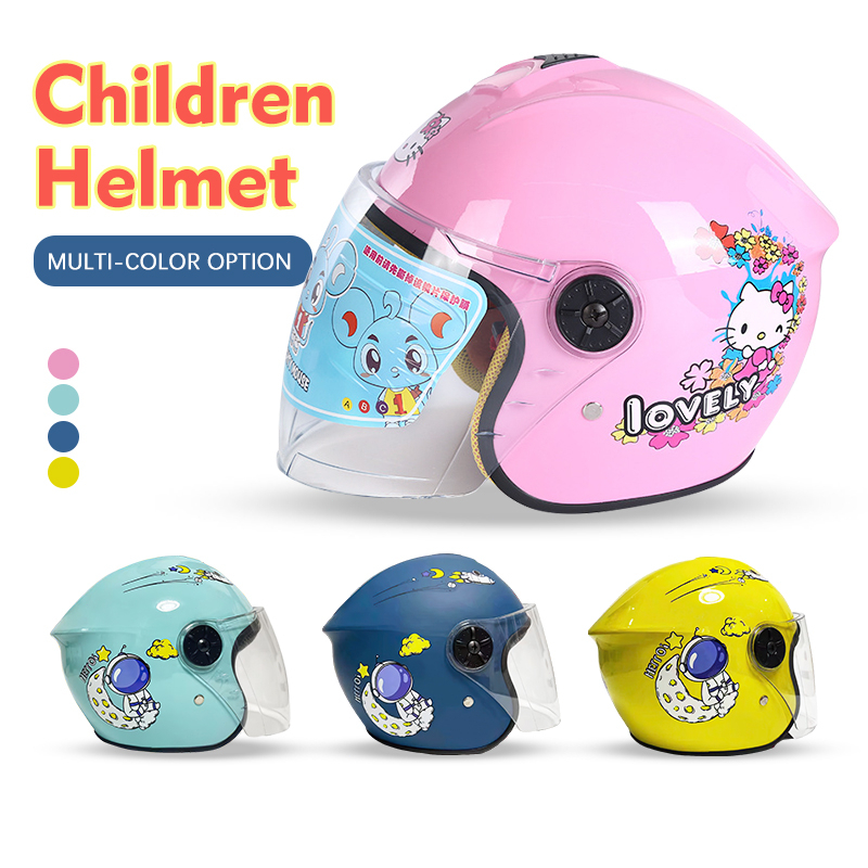 หมวกกันน็อคเด็ก-ลายการ์ตูน-หมวกกันน็อกสำหรับเด็ก-รถจักรยานยนต์-กันลม-กันน้ำ-ทนต่อการใช้งาน-รูปแบบการ์ตูน