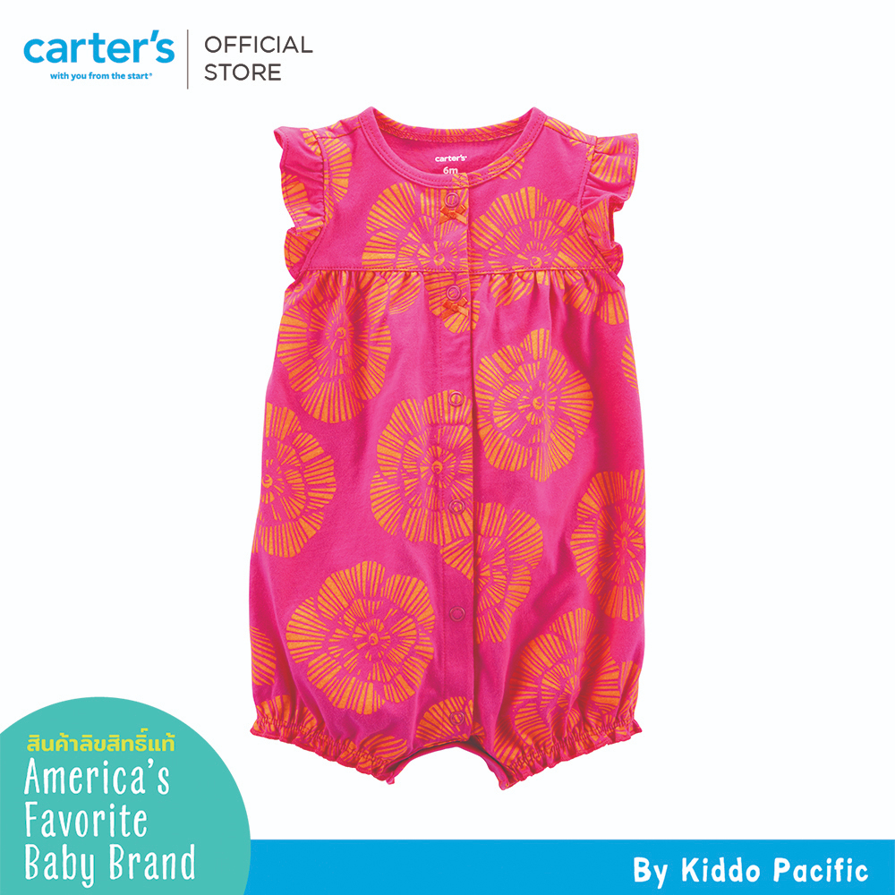 carters-sur-pink-orange-floral-คาร์เตอร์ชุดหมีขาสั้นเด็กผู้หญิง-สีชมพู-พิมลายดอกไม้-l10