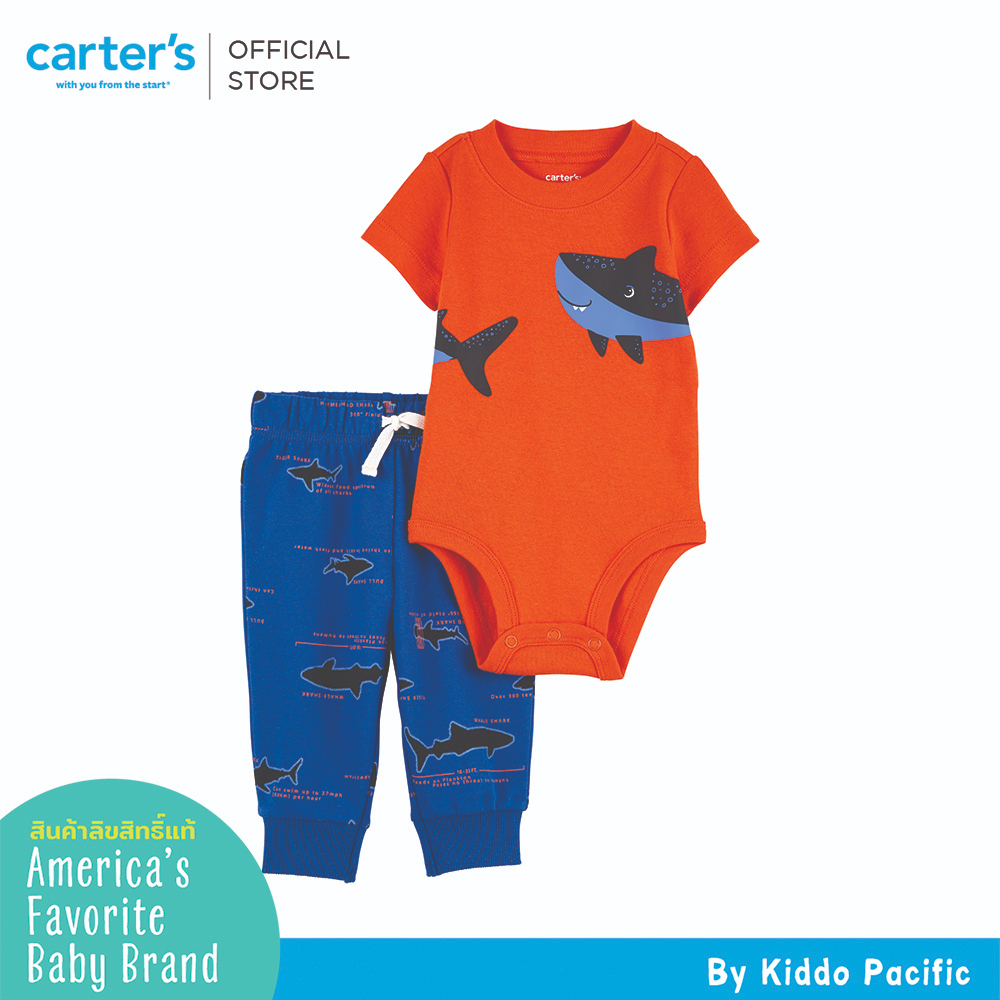 carters-bsps-orange-blue-shark-คาร์เตอร์เสื้อผ้าชุดขายาวเด็กผู้ชาย-ลายฉลาม-เซท-2-ชิ้น-l10
