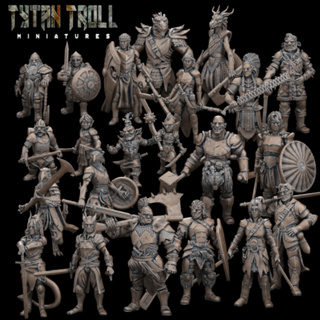 DnD Heroes Fighters miniatures โมเดลสำหรับ Dungeon and dragons