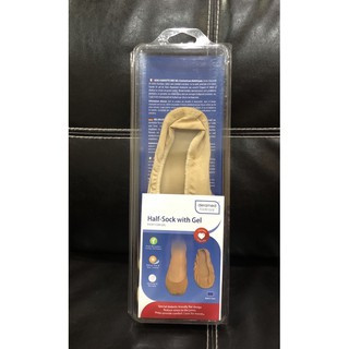 Deramed Gel Half Sock ถุงเท้าเจลแบบใส่ใต้ตาตุ่ม มีความหนาของเจล 3 มิลลิเมตร เพื่อลดการบาดเจ็บและการเสียดสีบริเวณฝ่าเท้า