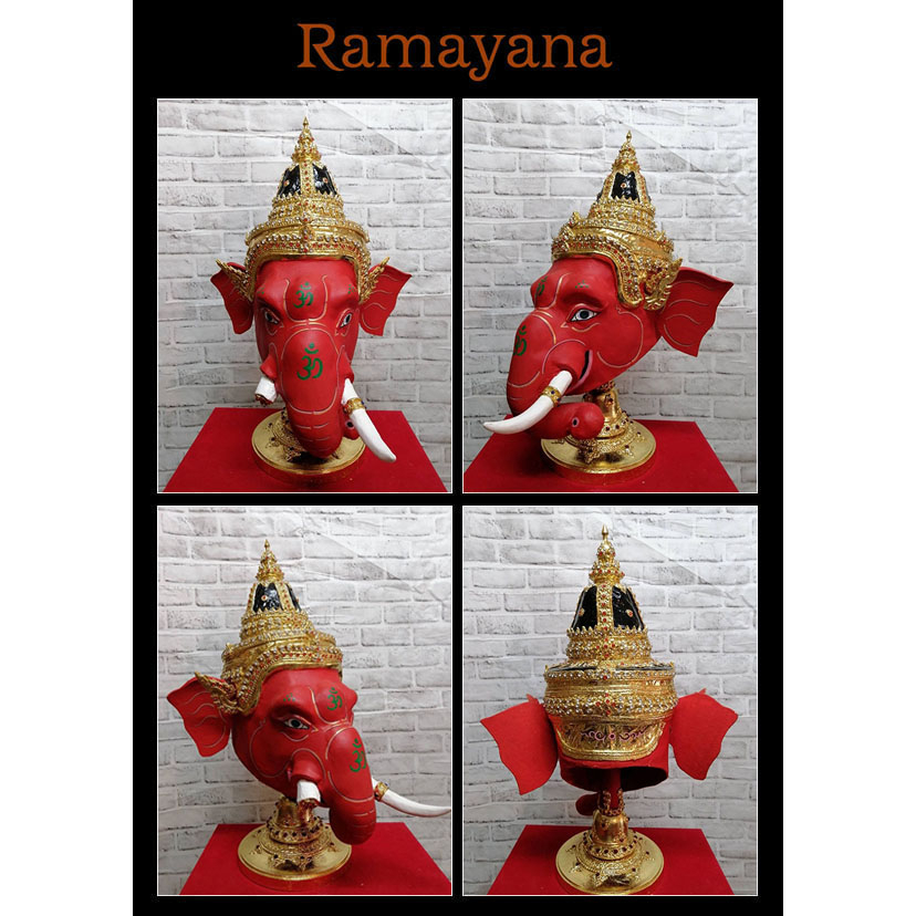 หัวโขน-รามเกียรติ์-ramayana-ban-ruk-ganesha-head-statue-พระพิฆเนศ-1-1-wearable