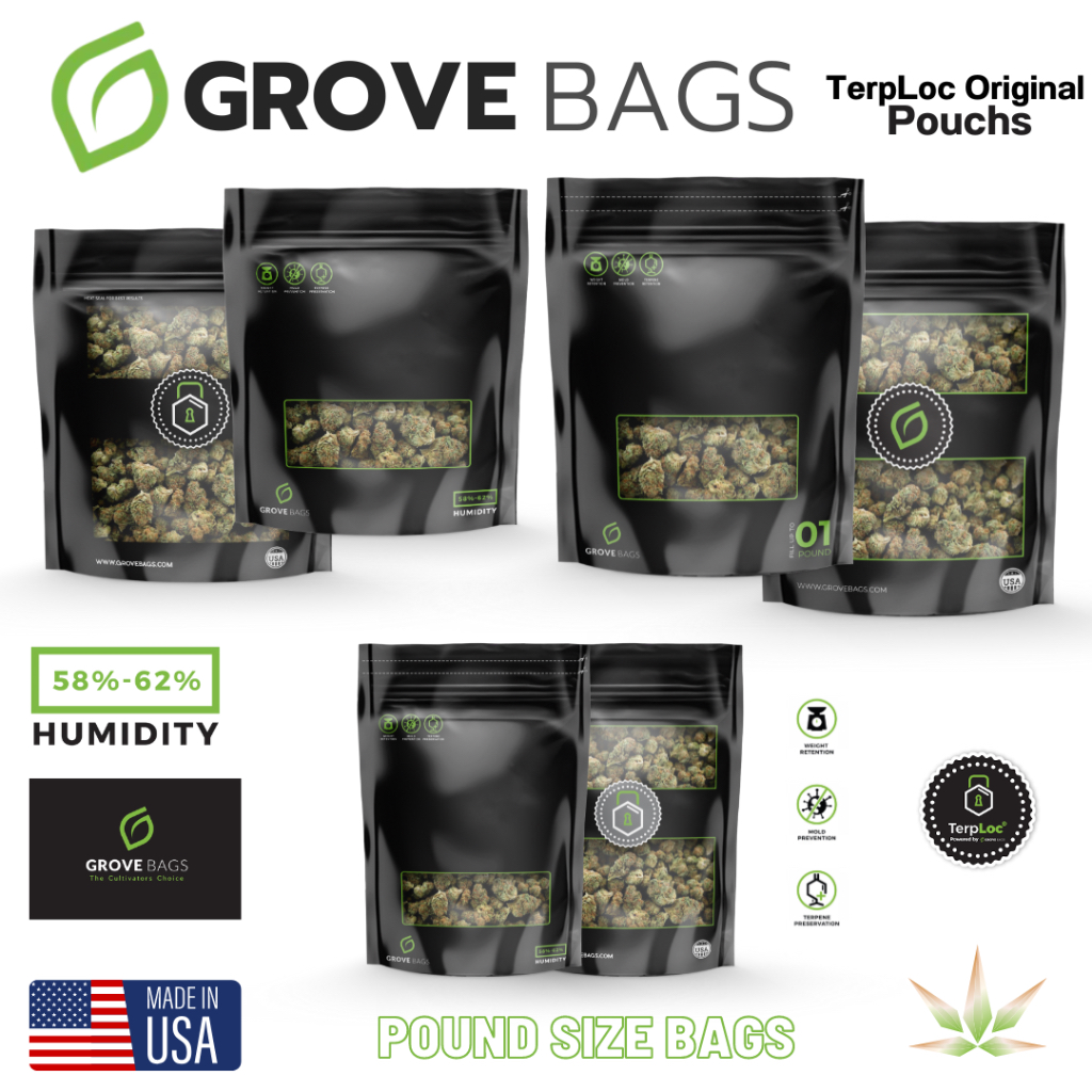 ถุงบ่ม GROVE BAGS TerpLoc Window Pouch นำเข้าUSA 100 พร้อมส่งด่วน ส่ง