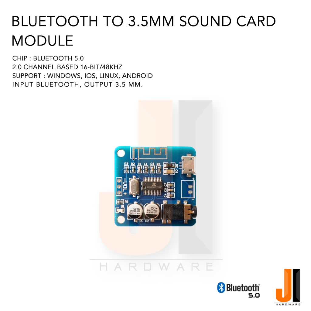 Bluetooth to AUX 3.5mm sound card module สำหรับแปลงลำโพงเป็นลำโพง ...
