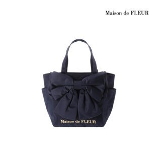 สินค้า Maison De FLEUR - Big Ribbon M Tote Bag AW19 กระเป๋าถือ ทรงสวย แต่งโบว์ไซส์ใหญ่ (ไซส์ M)