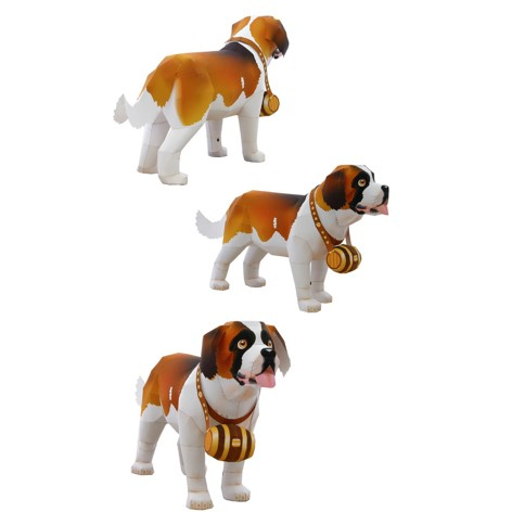 โมเดลกระดาษ-3d-สุนัขพันธุ์เซนต์เบอร์นาร์ด-กระดาษโฟโต้เนื้อด้าน-กันละอองน้ำ-ขนาด-a4-220g
