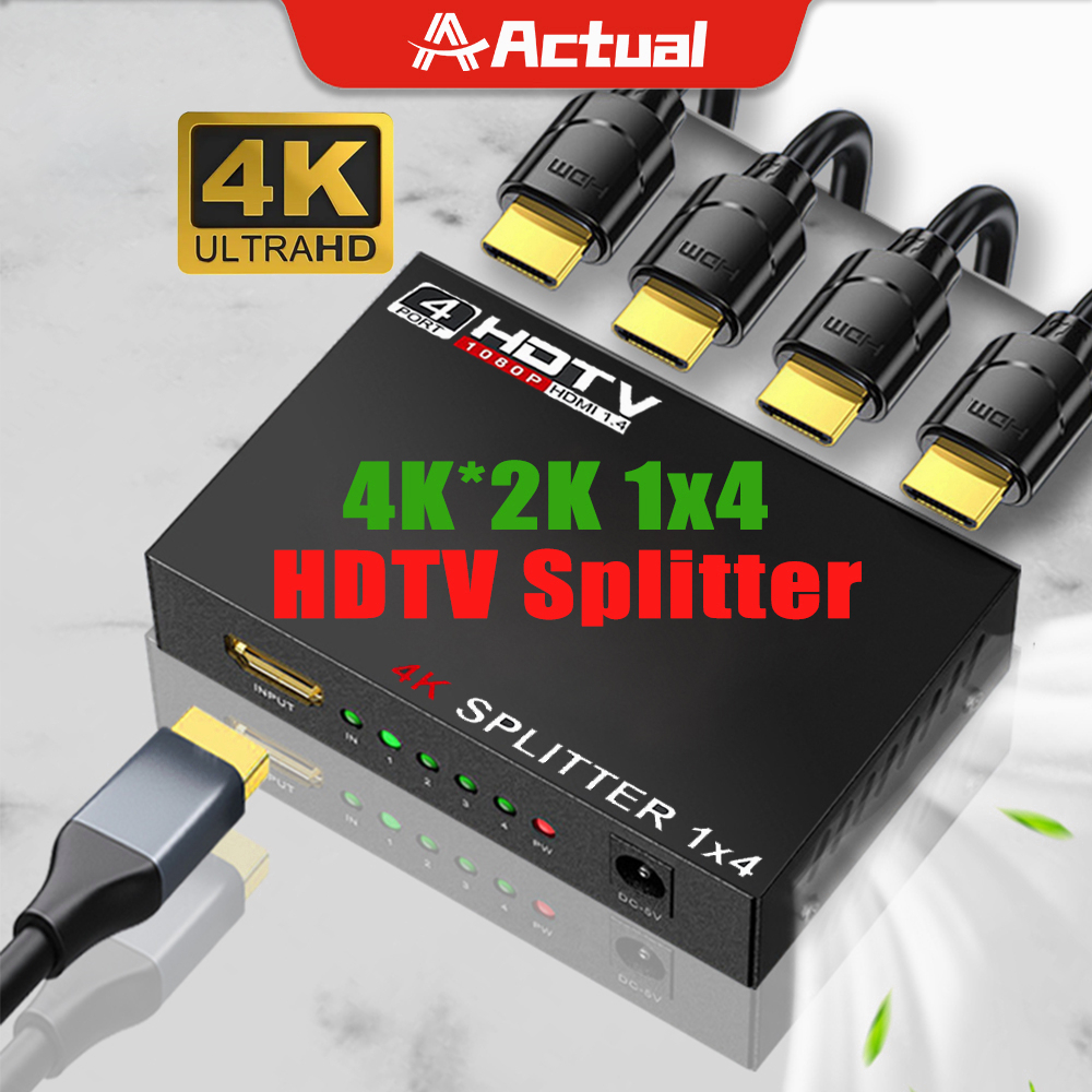 actual-hd-splitter-เข้า1ออก4-full-hd-3d-เวอร์ชั่น1-4-รุ่นใหม่ตัวเล็ก-ออกจอ4ตัว