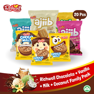 [20 ซอง] (10 กรัม) Richwell Ajiib คุกกี้อบกรอบ อาจิ๊บ ตราริชเวล อร่อย 5 รส กรุบกรอบ จากอินโดฯ