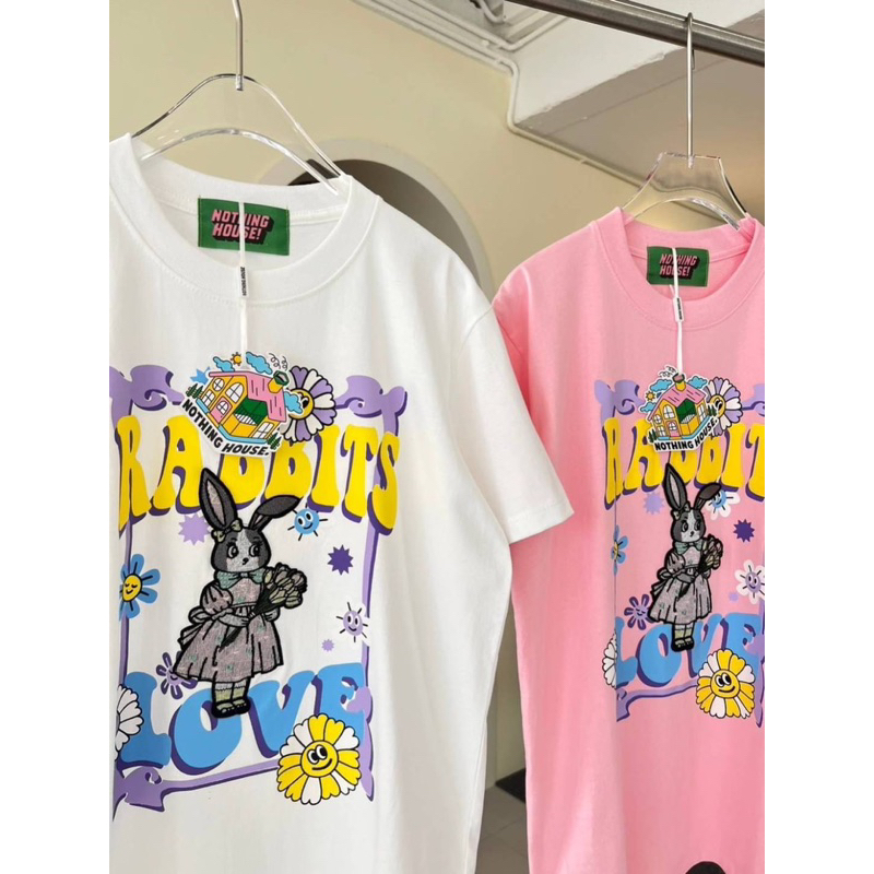 nothing-house-เสื้อยืดสีขาวลายกระต่าย-rabbit-love