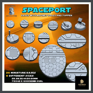 Spaceport Set (Bases &amp; Toppers) ฐานโมเดลธีมอวกาศยาน Wargame base, warhammer 40k, d&amp;d [Designed by Admiral]