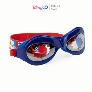 BLING2O แว่นตาว่ายน้ำเด็กยอดฮิตจากอเมริกา  MARVELOUS-SUPER DUDE BLUE ป้องกันฝ้าและ UV ถ่ายรูปสวย สายซิลิโคนนิ่มไม่พันผม
