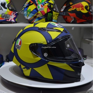 หมวกกันน็อครอสซี่ เต็มใบ ลายพระอาทิตย์ดวงจันทร์ winter test นักแข่ง MotoGP สีน้ำเงินเหลือง รีวิวในติ๊กต๊อก เพจ:8M online