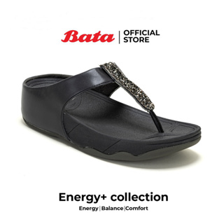 สินค้า Bata Energy+ รองเท้าแตะแบบหูหนีบ ยอดฮิต รองรับน้ำหนักเท้าได้ดี สวมใส่ง่าย เสริมส้น 1.5 นิ้ว สำหรับผู้หญิง  สีเทา  6712382