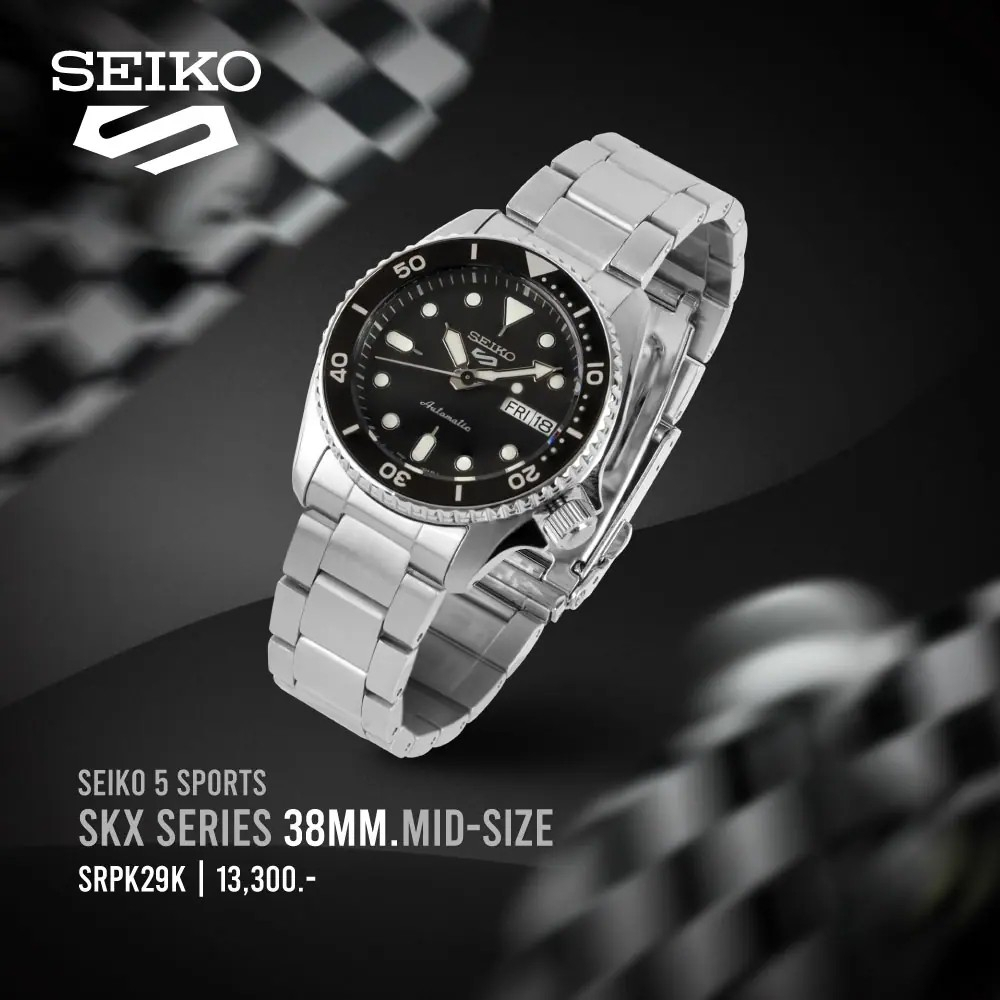 seiko-ไซโก-นาฬิกาข้อมือ-seiko-5-sports-mid-size-sports-style-srpk29k-ระบบอัตโนมัติ-ขนาดตัวเรือน-38-มม