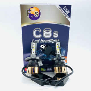 NEW เเพค 2ชิ้น ไฟหน้าLED รุ่น C8S รถยนต์มอเตอร์ไซค์ DC9V-32V 40W 12000LM ไฟตัดหมอกรถยนต์LED แสงสีขาว