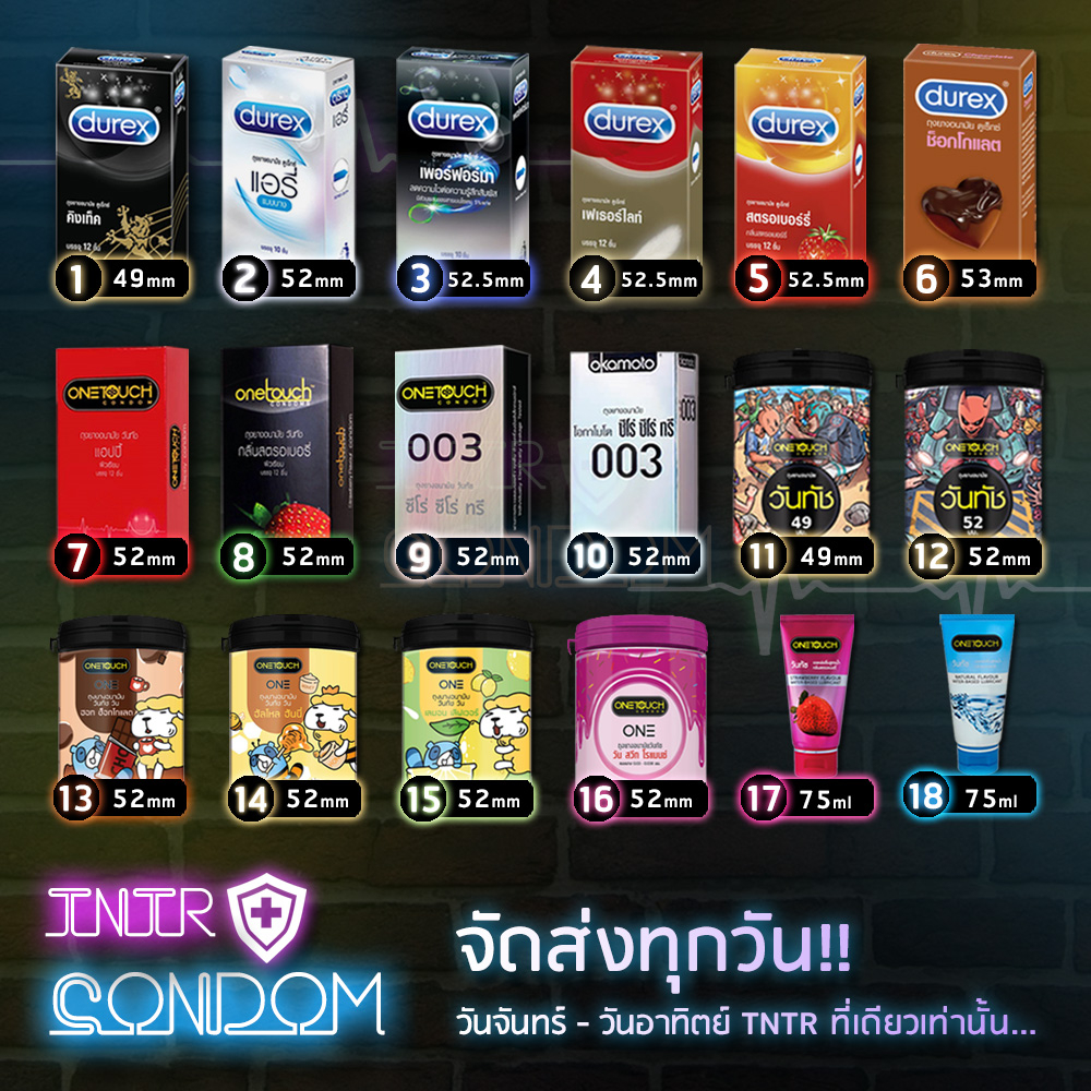 ภาพหน้าปกสินค้าถุงยางอนามัย กล่องใหญ่ราคาพิเศษ แท้ 100% ขนาด 49-52.5 มม. บรรจุ 10-12 ชิ้น