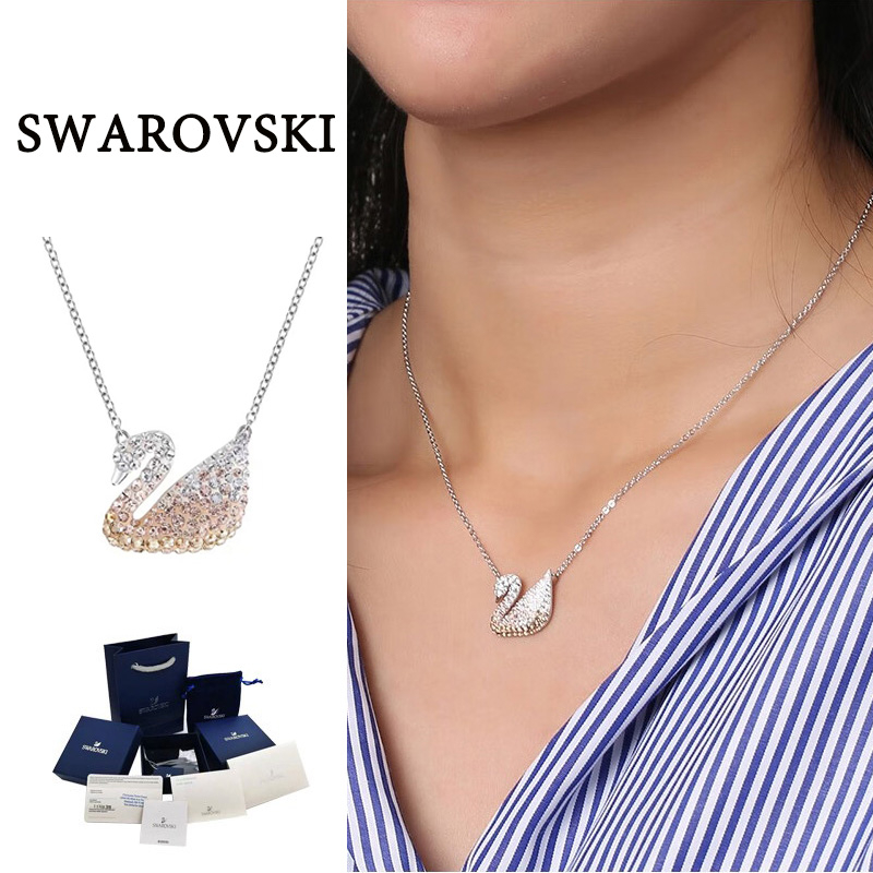 ของแท้-100-swarovski-swan-หงส์-swarovskiแท้-สร้อยค-สวารอฟสกี้-สร้อยคอจี้หงส์-necklace-สร้อยคอผู้หญิง