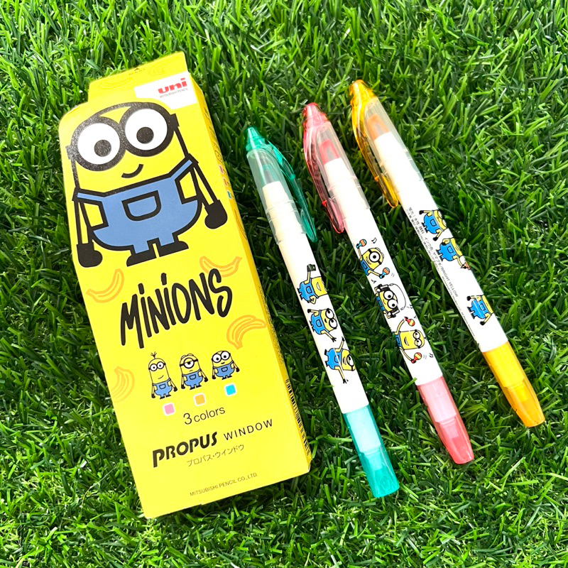 ปากกาไฮไลท์-uni-propus-window-ชุด-minions-3-สี-limited-edition