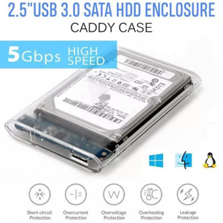 2.5-Inch SATA 3.0 To USB 3.0 Hard Drive Disk Box HDD External Enclosure SATAHDD And SSD -Trans กล่อง แบบใสพร้อมสายusb3.0