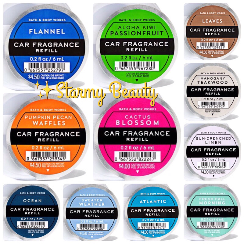 BATH AND BODY WORKS Car Fragrance refill น้ำหอมปรับอากาศในรถยนต์ ขนาด 6ml. เพิ่มความหอมในรถของ