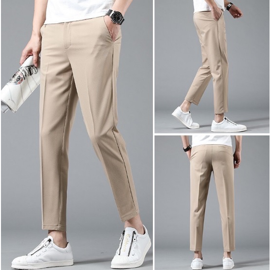 กางเกงสแล็คชาย-สไตล์เกาหลี-กางเกงขาขาวผู้ชาย-พร้อมส่ง-ราคาถูก