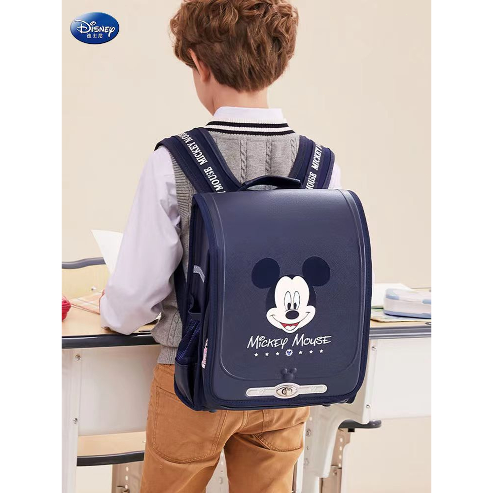 กระเป๋านักเรียน-disney-เด็กผู้ชายและเด็กผู้หญิงชั้นประถมศึกษาปีที่-1-3-และ-4-มิกกี้ลดน้ำหนักกระเป๋าเป้เด็กป้องกันกระดูกส
